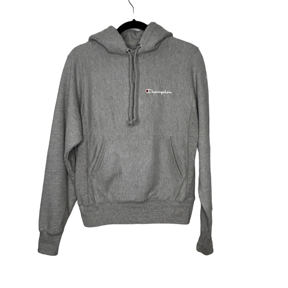 Champion Grey Reverse Weave Hooded Sweatshirt Sz XS